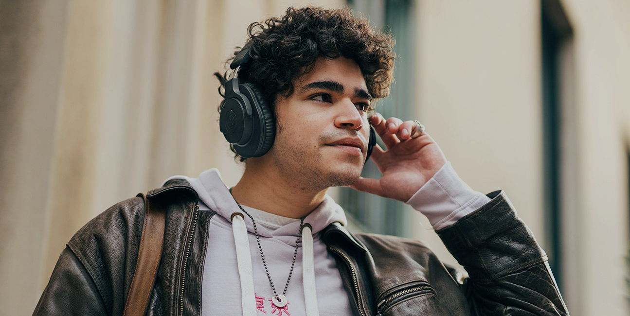 Person wearing headphones